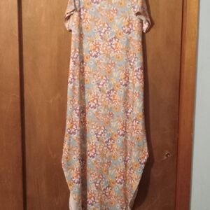 Floral Print Short Sleeve Maxi Dress With Pockets